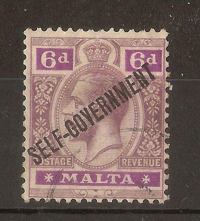 Malta 1922 6d Self Govt SG119 Fine Used Cat£55