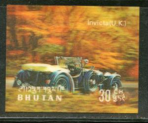 Bhutan 1971 Car Invicta Britain Antique Automobiles Transport Exotica 3D Stam...