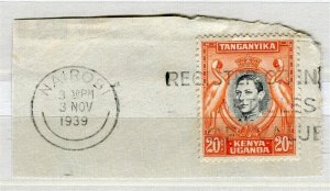 BRITISH KUT; 1938-40s early GVI issue used value, fine Postmark PIECE