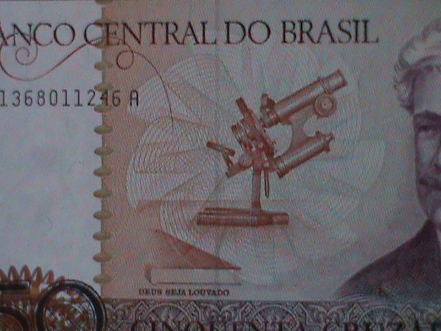 ​BRAZIL-1986-CENTRAL BANK $50 CRUZEIROS UNCIR-VF- WE SHIP TO WORLDWIDE