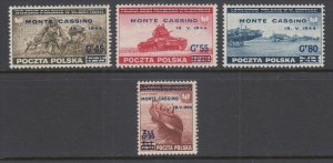Poland Sc 3N17-3N20 MNH. 1943 Exile Government in Great Britain surcharges, cplt