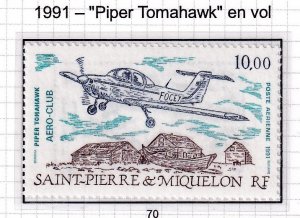 SPM , St. Pierre et Miquelon 1991 Airmail -  MNH # C67
