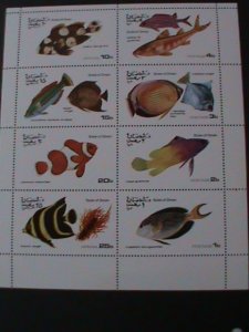 OMAN-LOVELY TROPICAL FISHES MNH SHEET VF-EST.VALUE $12 THE LOWEREST PRICE