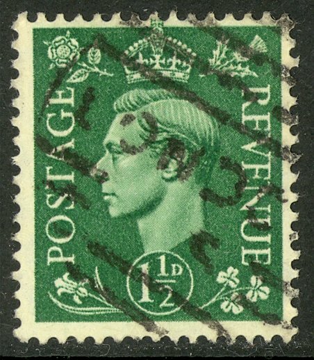 GREAT BRITAIN 1950-51 1 1/2d KGVI Portrait Issue Sc 282 VFU