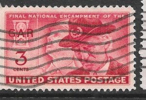 USA 985: 3c Union Soldier and G.A.R. Veteran of 1949, used, VF