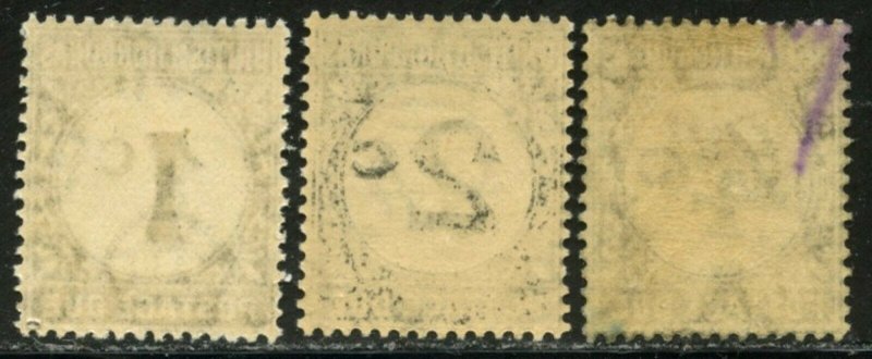 BR. HONDURAS Sc#J1-J3 SGD1-D3 1923-56 Postage Dues Complete Mint LH & Used