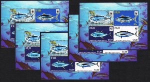 Fiji WWF Pacific Tunas 5 MSs A 2004 MNH SC#1006 SG#MS1217 MI#Block 45 I