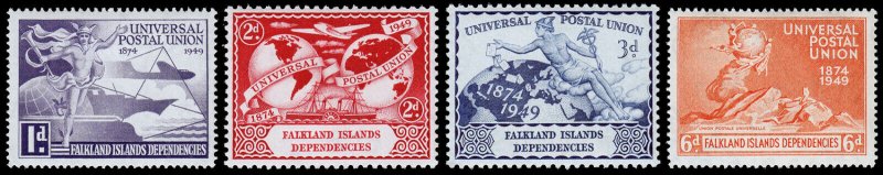 Falkland Islands Dependencies Scott 1L14-L17 (1949) Mint LH VF Complete Set M