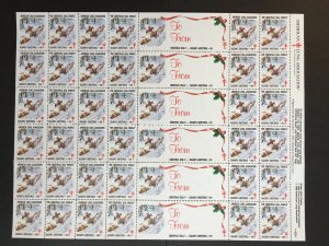 1989 Sheet of American Lung Association Christmas Seals