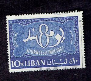 LEBANON SCOTT#C526 1967 10p INDIA DAY - USED