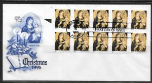 United States 3003b 1996 Christmas Booklet Pane Artcraft First Day Cover FDC (z2