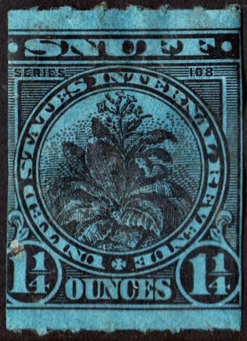 Snuff Tax Stamp: 1¼ Ounce: Series 108 Used