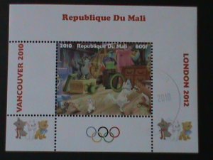 ​DJIBOUTI- DISNEY CARTOON-VANCOUVER'2010 OLYMPIC GAMES-S/S FANCY CANCEL VF