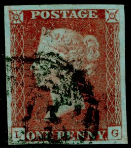 SG8, 1d red-brown PLATE 83, FINE USED. Cat £35. 4 MARGINS. LG 