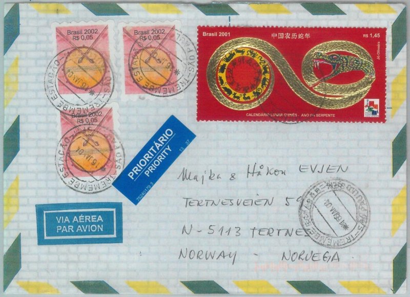 81764 - BRAZIL - POSTAL HISTORY -  COVER to NORWAY  2004 - Chinese year SNAKE