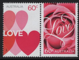 Australia 2014 MNH Sc 4048a 60c Love in Hearts, Rose Pair
