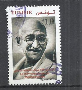 TUNISIA 2018 - MAHATMA GANDHI - POSTALLY USED