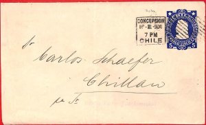 aa2612 - CHILE - POSTAL HISTORY - STATIONERY COVER from CONCEPCION  1906