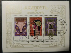Germany 1977 art nouveau m/sheet sg ms1815 used