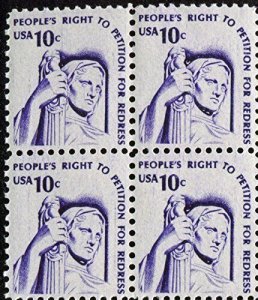 1975 Right to Petition Block of 4 10cPostage Stamps, Sc#1592, MNH, OG