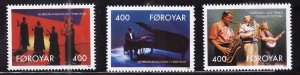 FAROE ISLANDS Scott 247-249 MNH** Music set 1993 light bend at upper right