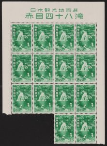 JAPAN 1951 Tourist Issues 8Y blocks. MNH**. SG 612, 614 & 616 cat £453. (3).