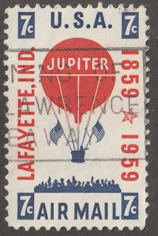 USA stamp, Scott#C54,  used, airmail,  ballon, #Q-C54