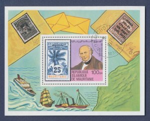 MAURITIANA - Michel BL24 - used - Rowland Hill, stamp-on-stamp - 1989