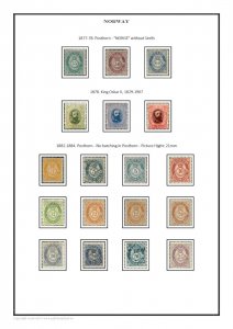 Norway Norge 1855-2021 PDF (DIGITAL)  STAMP ALBUM PAGES