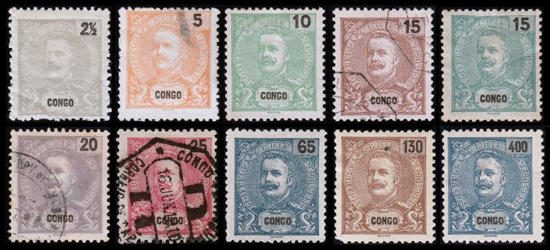 Portuguese Congo Scott 13 // 33 (1899-1903) Mint/Used H F-VF, CV $67.60 B