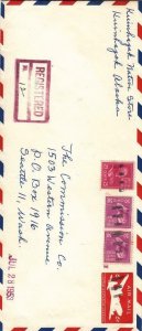 1953, Quinhagak, AK to Seattle, WA, Prexies,  #10, Airmail, See Remark (38905)