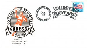US 100th Anniversary Tennessee Volunteers Football Game 6 1990 Cover