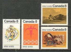 CANADA Sc# 562 - 565 MNH FVF Set of 4 Indians of the Plains