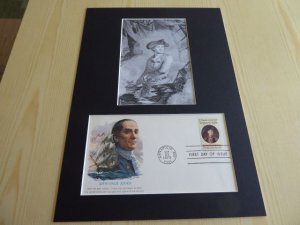 John Paul Jones USA FDC Cover and mounted photograph mount size A4