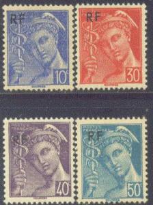 FRANCE  499-502 MNH 1944 MERCURY DEFIN. RF OVERPRINT