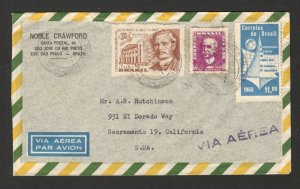 BRAZIL TO USA -  AIRMAIL LETTER - 1961.  (19)