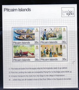 PITCAIRN ISLANDS #192 1980 LONDON '80 STAMP EXIB. MINT VF NH O.G S/S aa