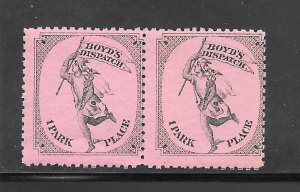 #20L56 MNH Boyd's Local Dispatch Pair (Light Pink) (my355)