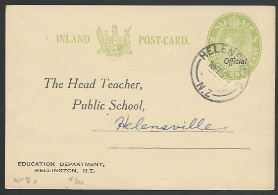 NEW ZEALAND 1957 GVI 1d Education Dept postcard optd OFFICIAL used.........55750