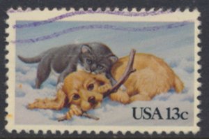 USA  SC# 2025  Used Christmas   Dogs   1982  see scan