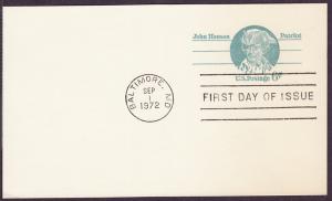 UX64 John Hanson uncacheted FDC