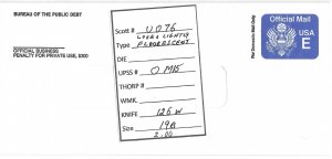 Scott# UO76       UPSS#OM15  US envelope.