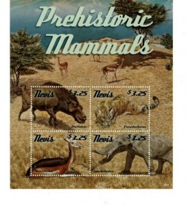 Nevis - 2015 - Prehistoric Mammals  - Sheet of Four  - MNH