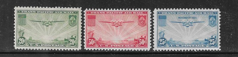 US #C20-C22 1935 TRANSPACIFIC ISSUES- MINT NEVER HINGED