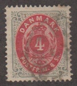 Denmark Scott #18 Stamp - Used Single