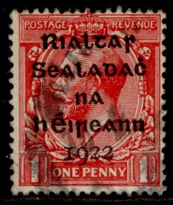 IRELAND GV SG2, 1d scarlet, FINE USED.