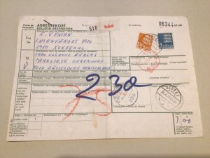 Denmark packet parcel post stamps receipt card   A9505