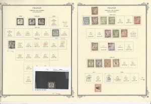 France Collection BOB 1868-1959 on 9 Scott Specialty Pages