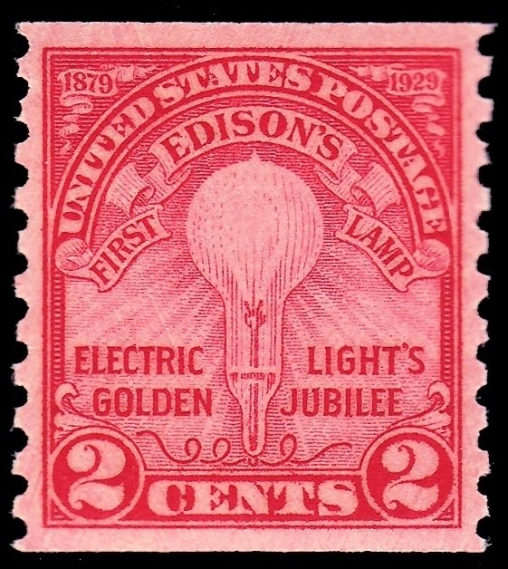 US Scott # 656 MNH Electric Light's Golden Jubilee Issue 2 ¢ - First Lamp (1879)