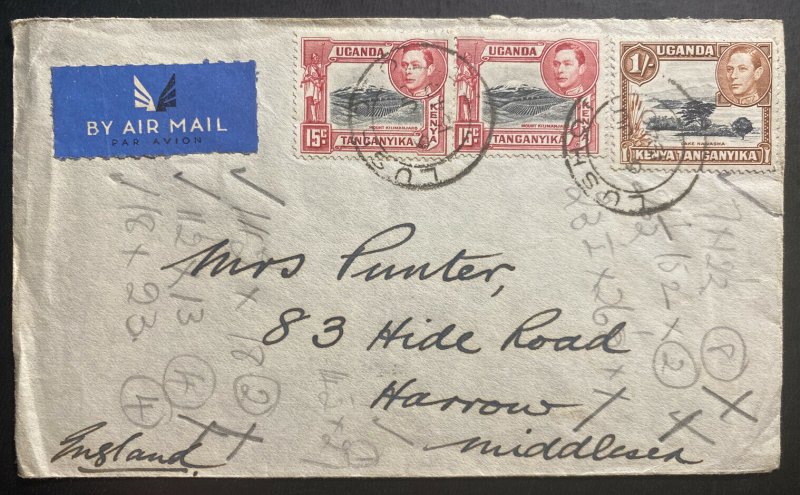 1940 Lushoto Tanganyika British KUT Airmail Cover To Harrow England 